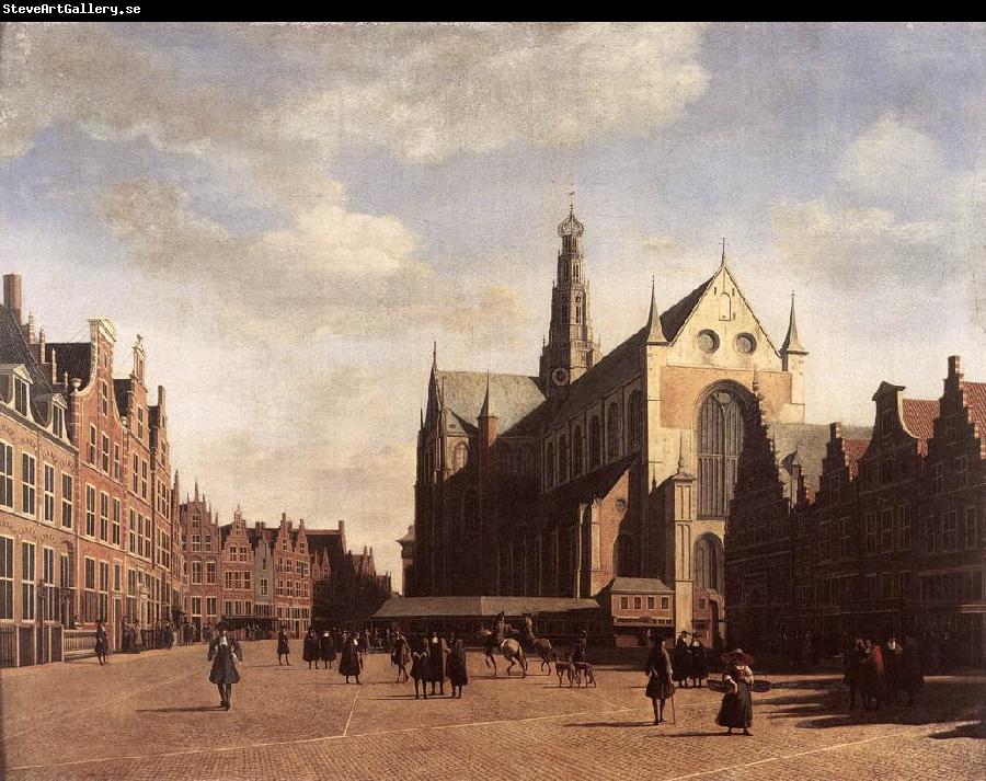 BERCKHEYDE, Gerrit Adriaensz. The Market Square at Haarlem with the St Bavo